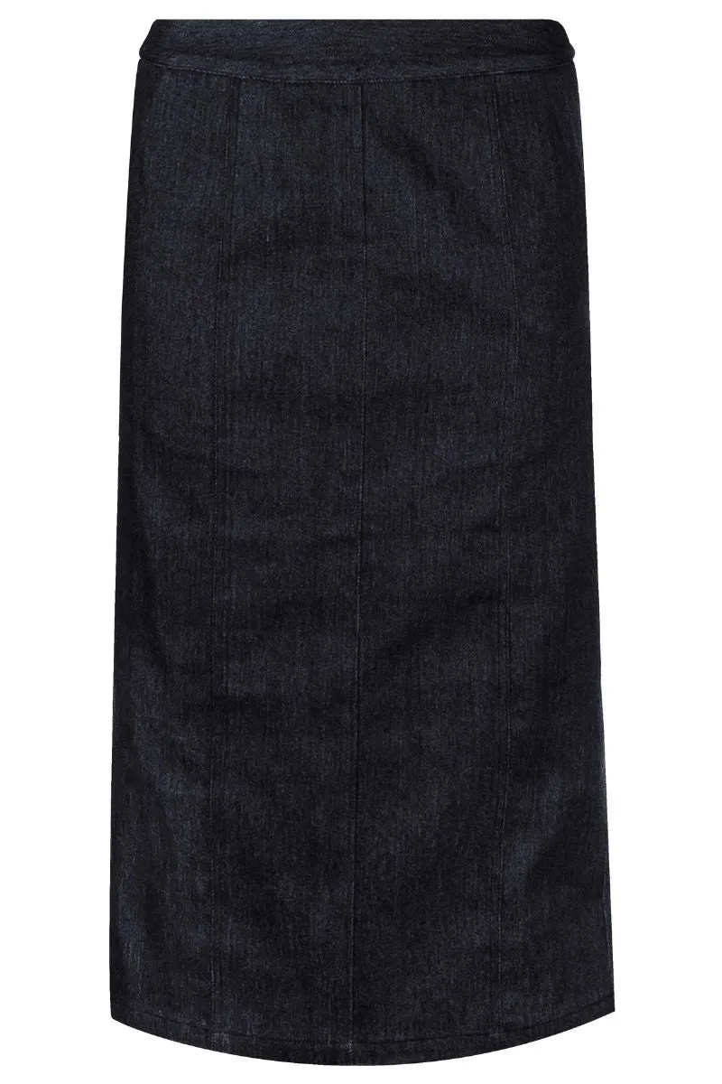 Asta Slimfit Skirt | Black Denim | Nederdel fra Liberté