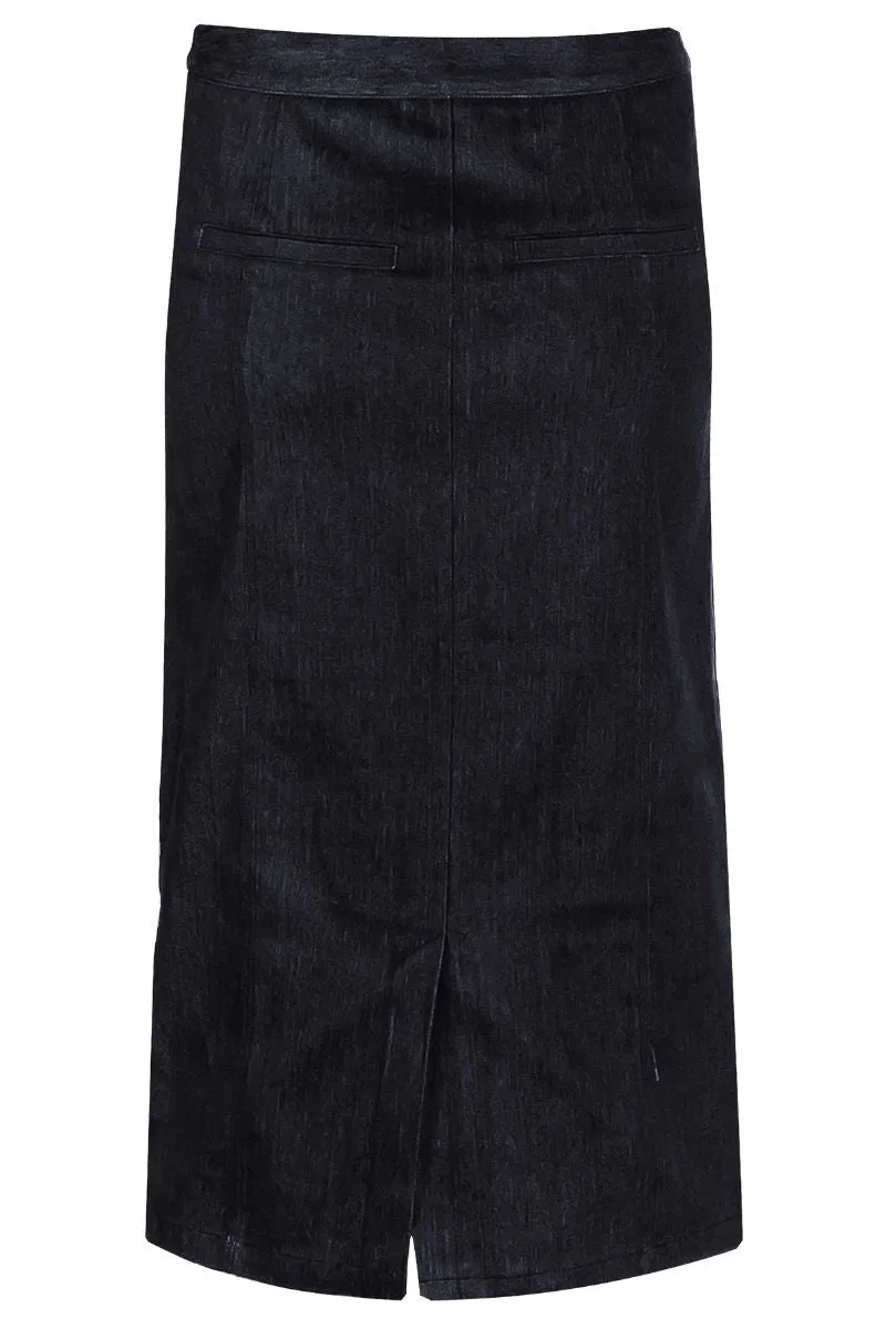 Asta Slimfit Skirt | Black Denim | Nederdel fra Liberté