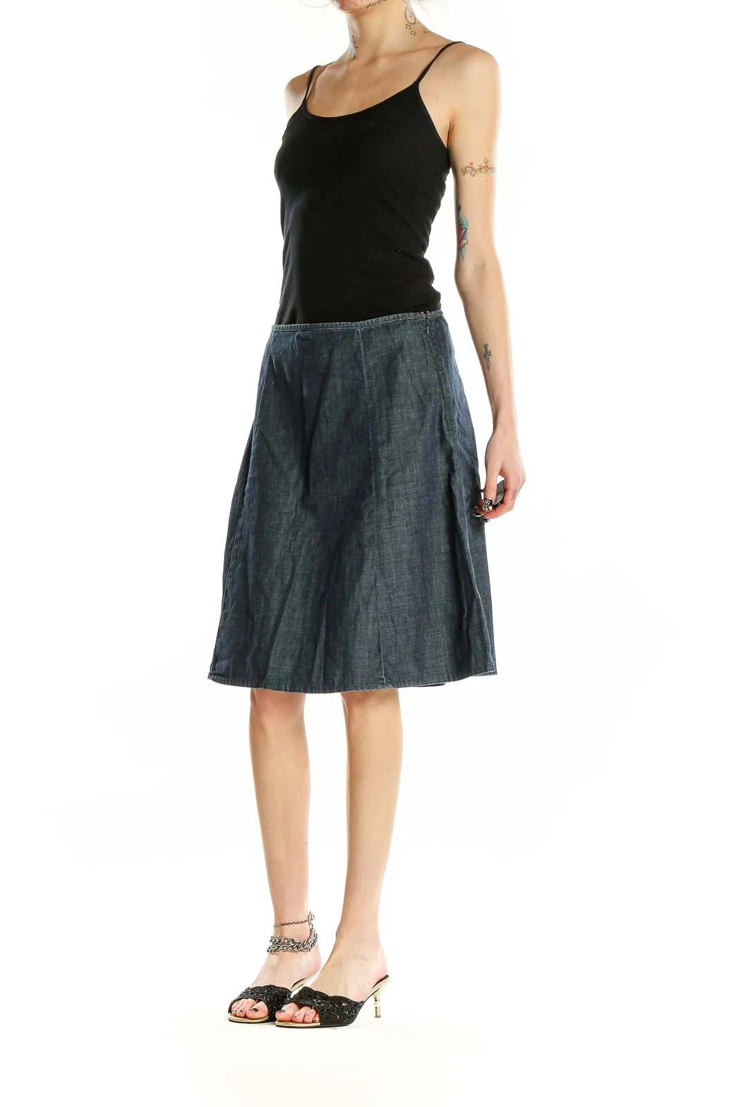 Blue Denim A-Line Skirt