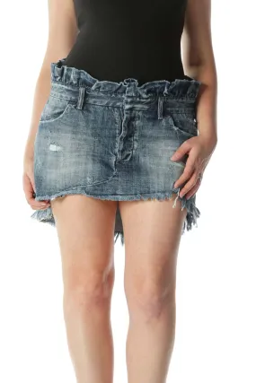 Blue Medium-Wash Denim Skirt