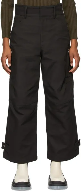 Bottega Veneta Black Canvas Belt Trousers