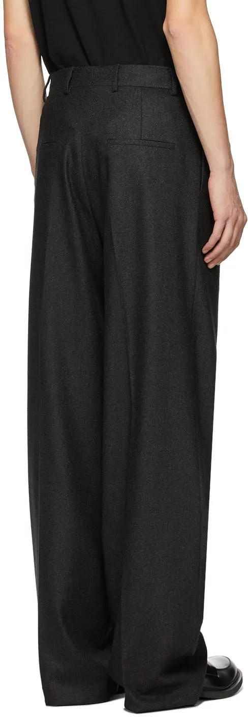 Bottega Veneta Black Cashmere Wide-Leg Trousers