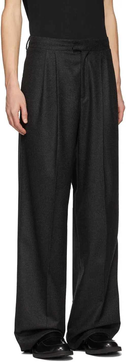 Bottega Veneta Black Cashmere Wide-Leg Trousers