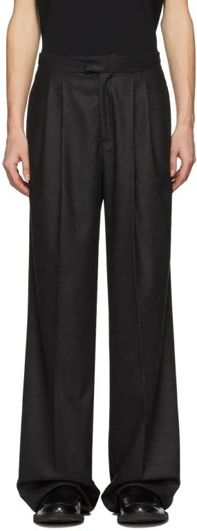 Bottega Veneta Black Cashmere Wide-Leg Trousers