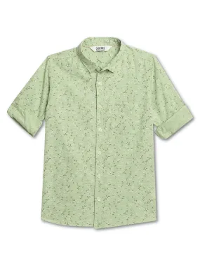 Boys Casual Green Full Sleeve with Tab  Shirt