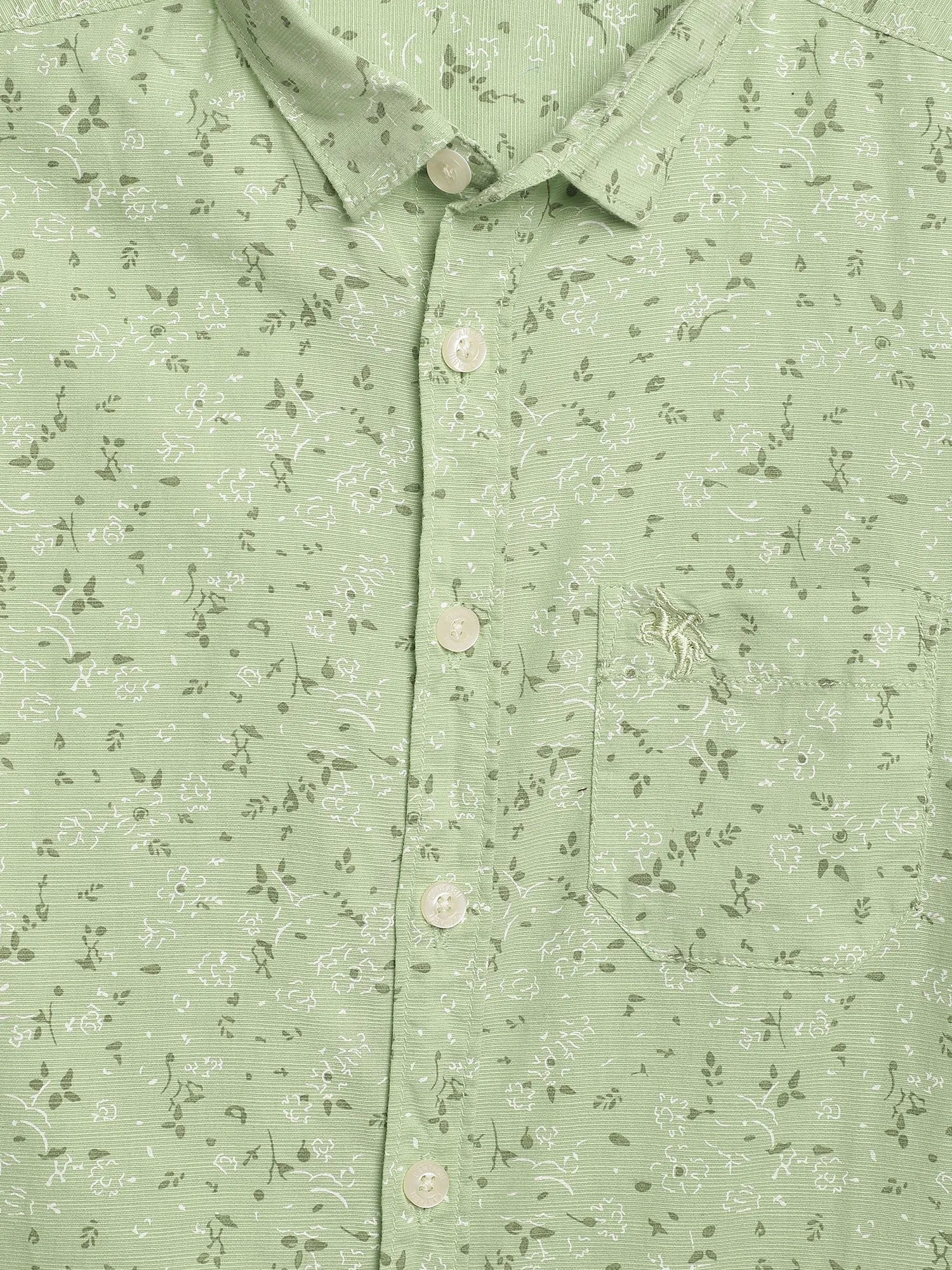 Boys Casual Green Full Sleeve with Tab  Shirt