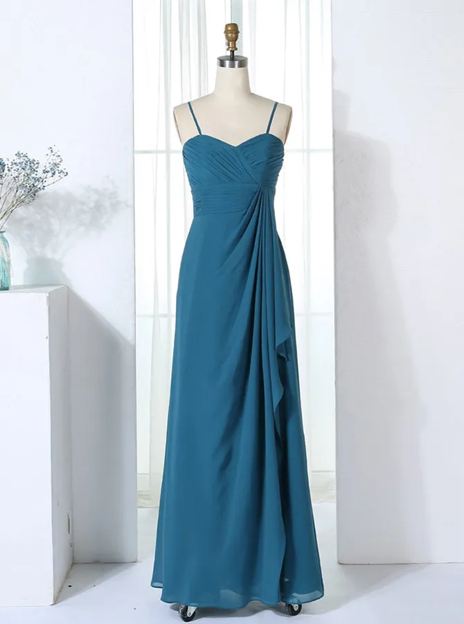 Bridesmaid Dresses with Detachable Straps,Full Length Bridesmaid Dress,BD00299