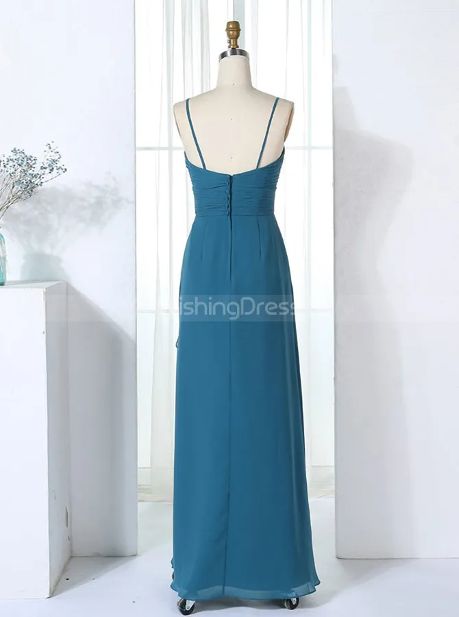 Bridesmaid Dresses with Detachable Straps,Full Length Bridesmaid Dress,BD00299