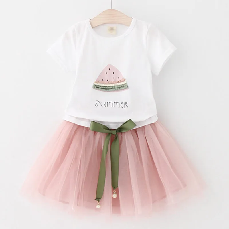 Butterfly Letter T-shirt and Floral Voile Dress