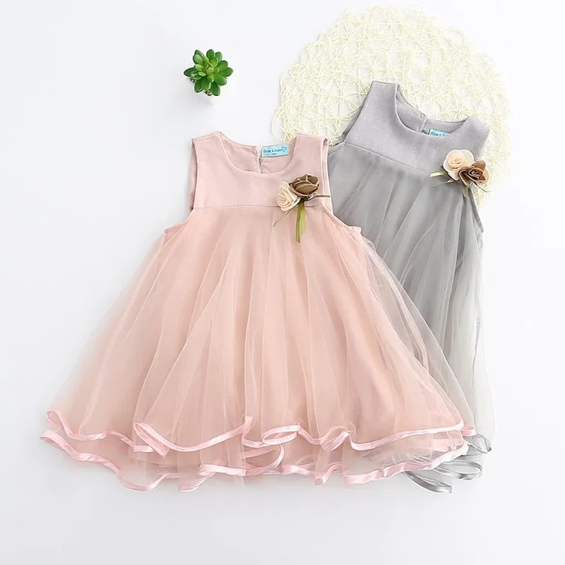 Butterfly Letter T-shirt and Floral Voile Dress