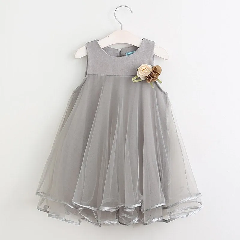 Butterfly Letter T-shirt and Floral Voile Dress