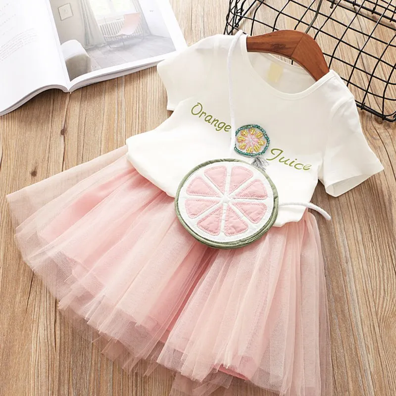 Butterfly Letter T-shirt and Floral Voile Dress