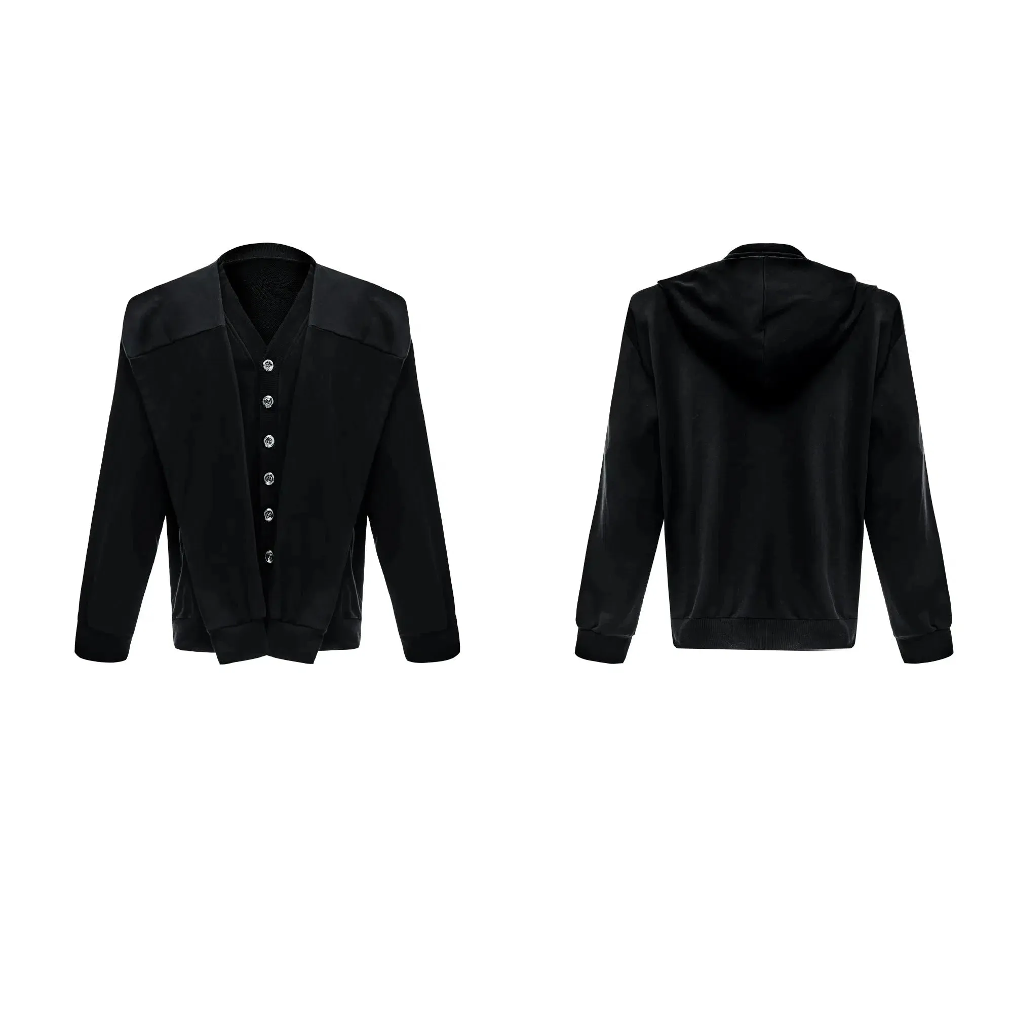 Button-Up Design Oversized Hoodie