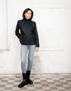Cara Utility Wax Jacket - Black