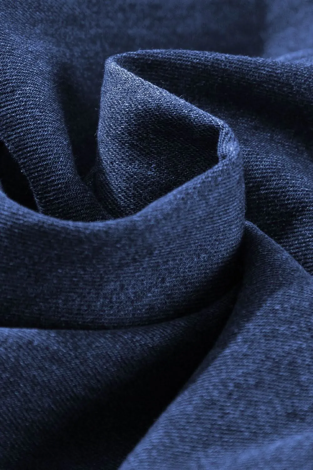 Chic dark blue puff sleeve denim top