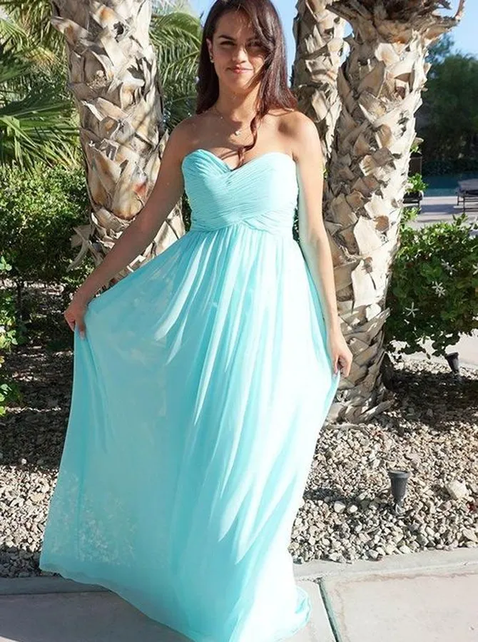 Chiffon Sweetheart Bridesmaid Dresses,Modest Bridesmaid Dress,BD00333