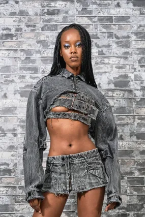 Denim Choker Jacket