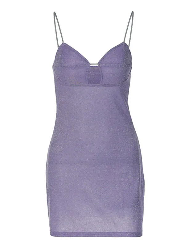Glitter Party Cami Cutout Cami Bustier Mini Dress