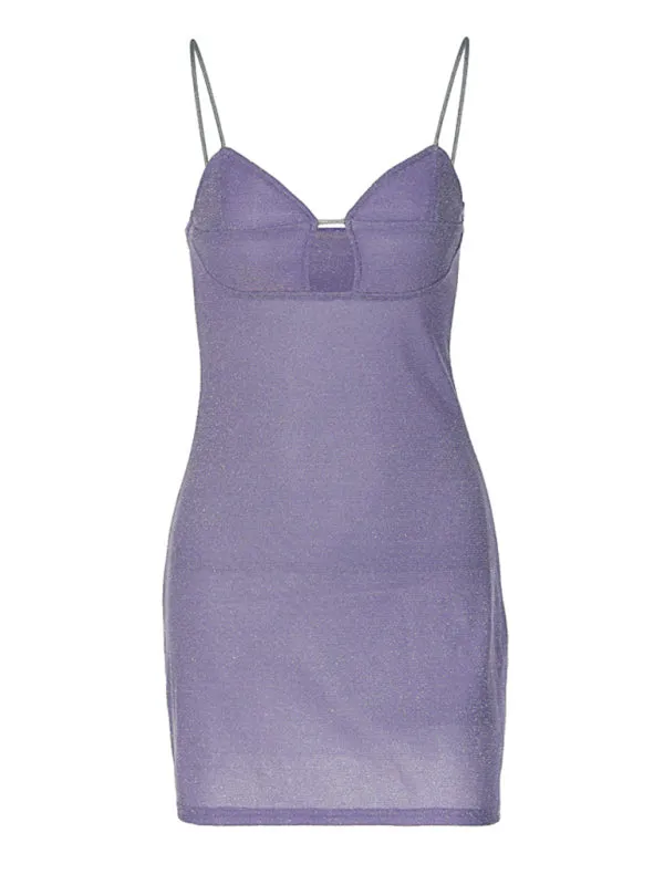 Glitter Party Cami Cutout Cami Bustier Mini Dress