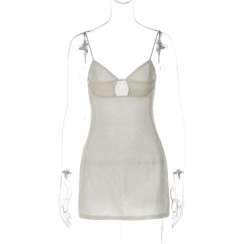 Glitter Party Cami Cutout Cami Bustier Mini Dress