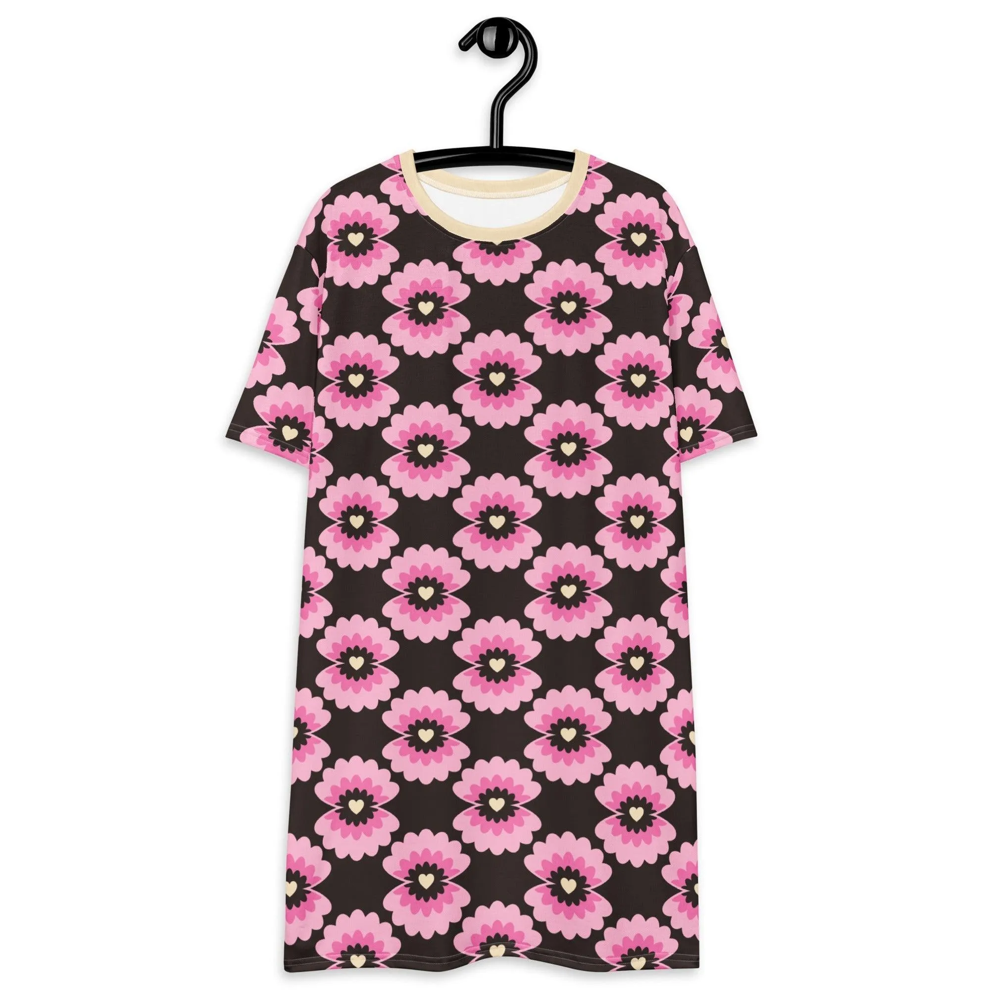 LOVE PEARL pink brown - T-shirt dress