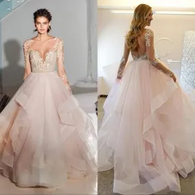 Luxury Princess Wedding Dress with Long Sleeve