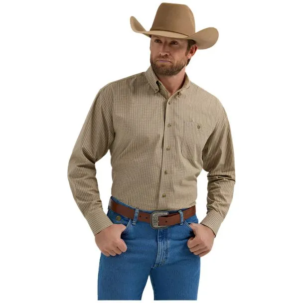 Men's Wrangler® George Strait™ Long Sleeve Button Down One Pocket Shirt 2356609