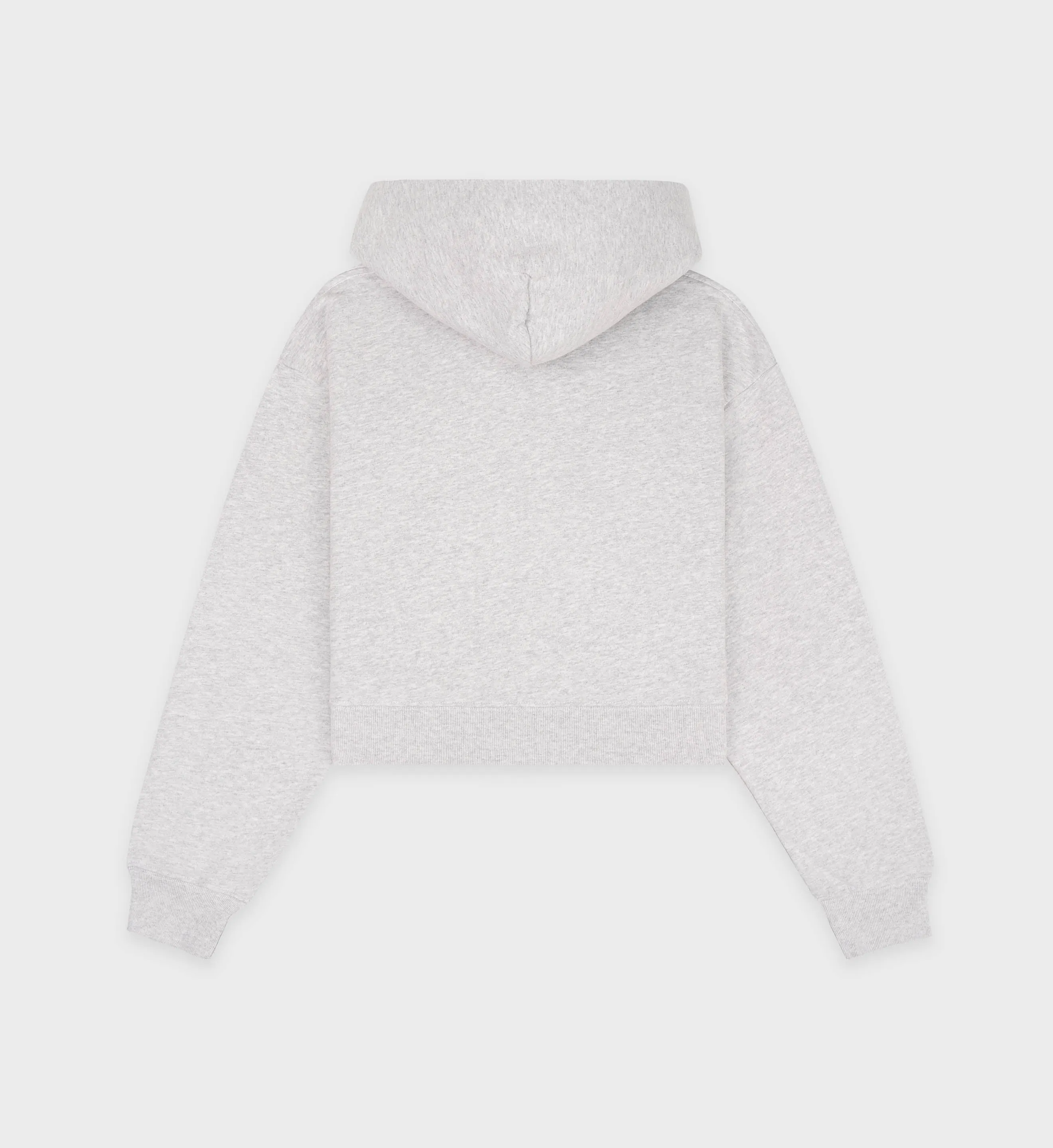 NY Crest Cropped Hoodie - Heather Gray/Gold
