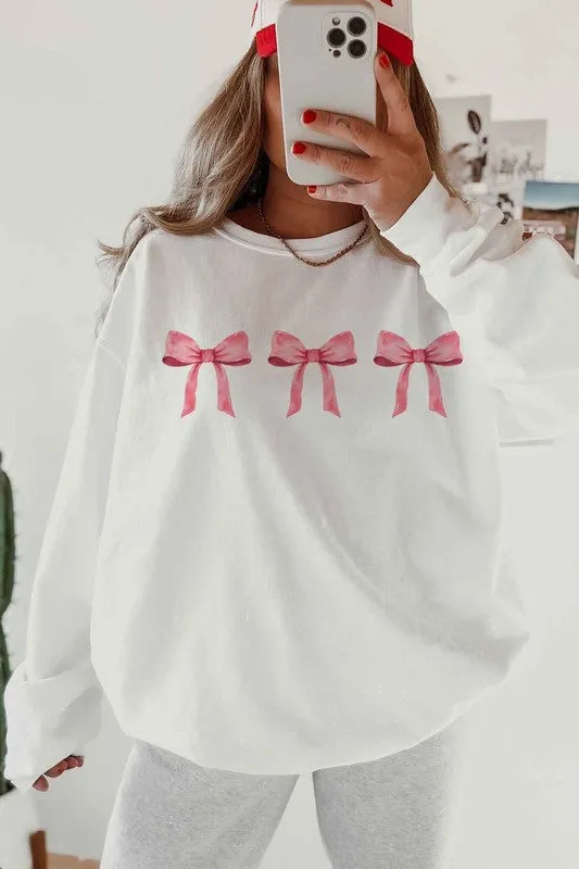 PINK COW COQUETTE OVERSIZED SWEATSHIRT