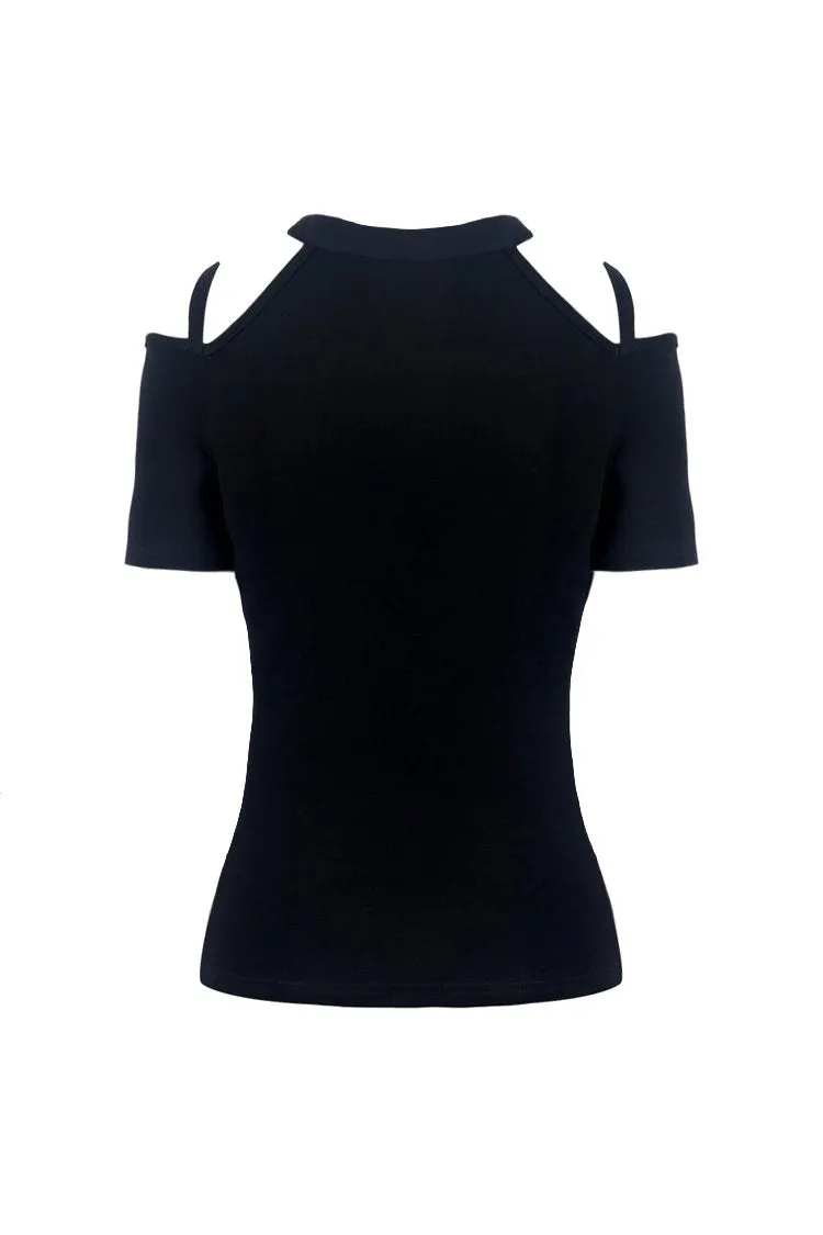 Punk zipper short sleeve T-shirt TW208