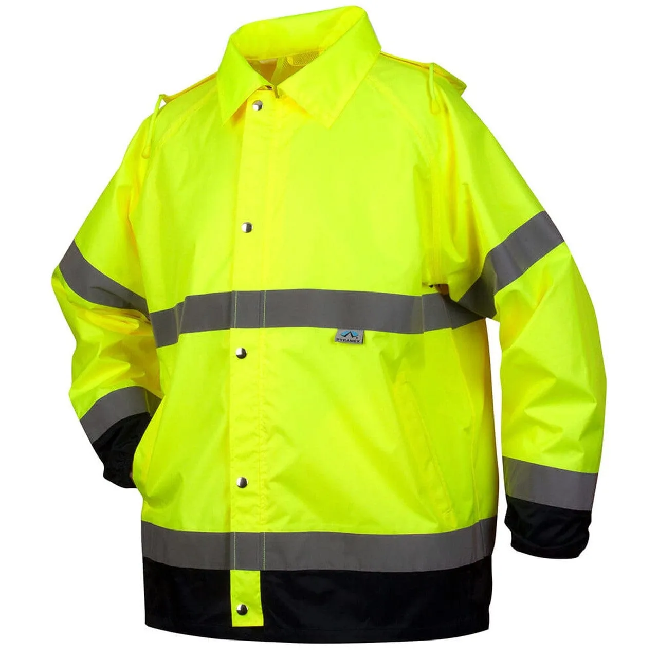 Pyramex RRWJ3110 Premium Hi-Vis Rain Jacket with Drawstring Hood