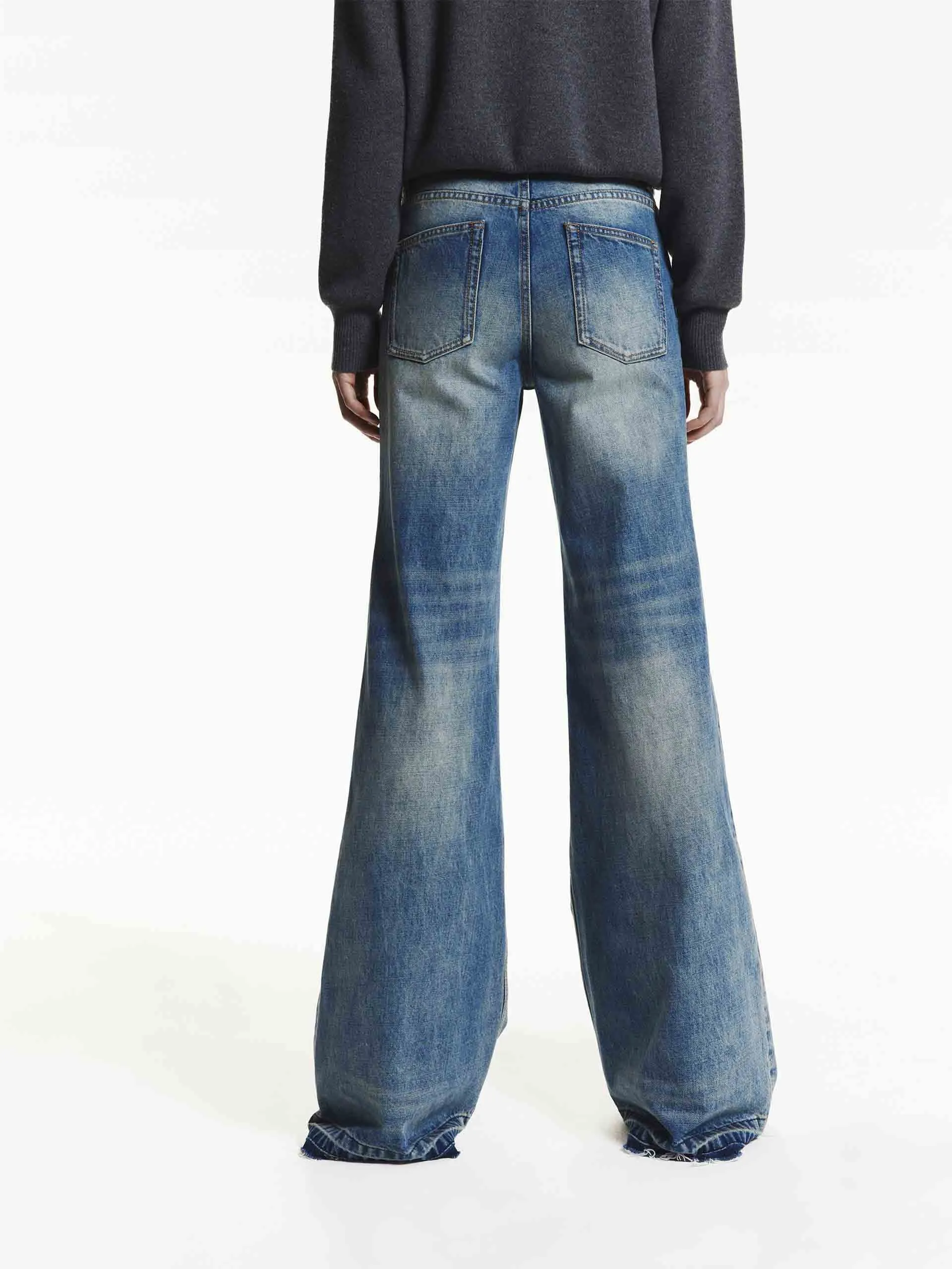 Raw Hem Flare Jeans