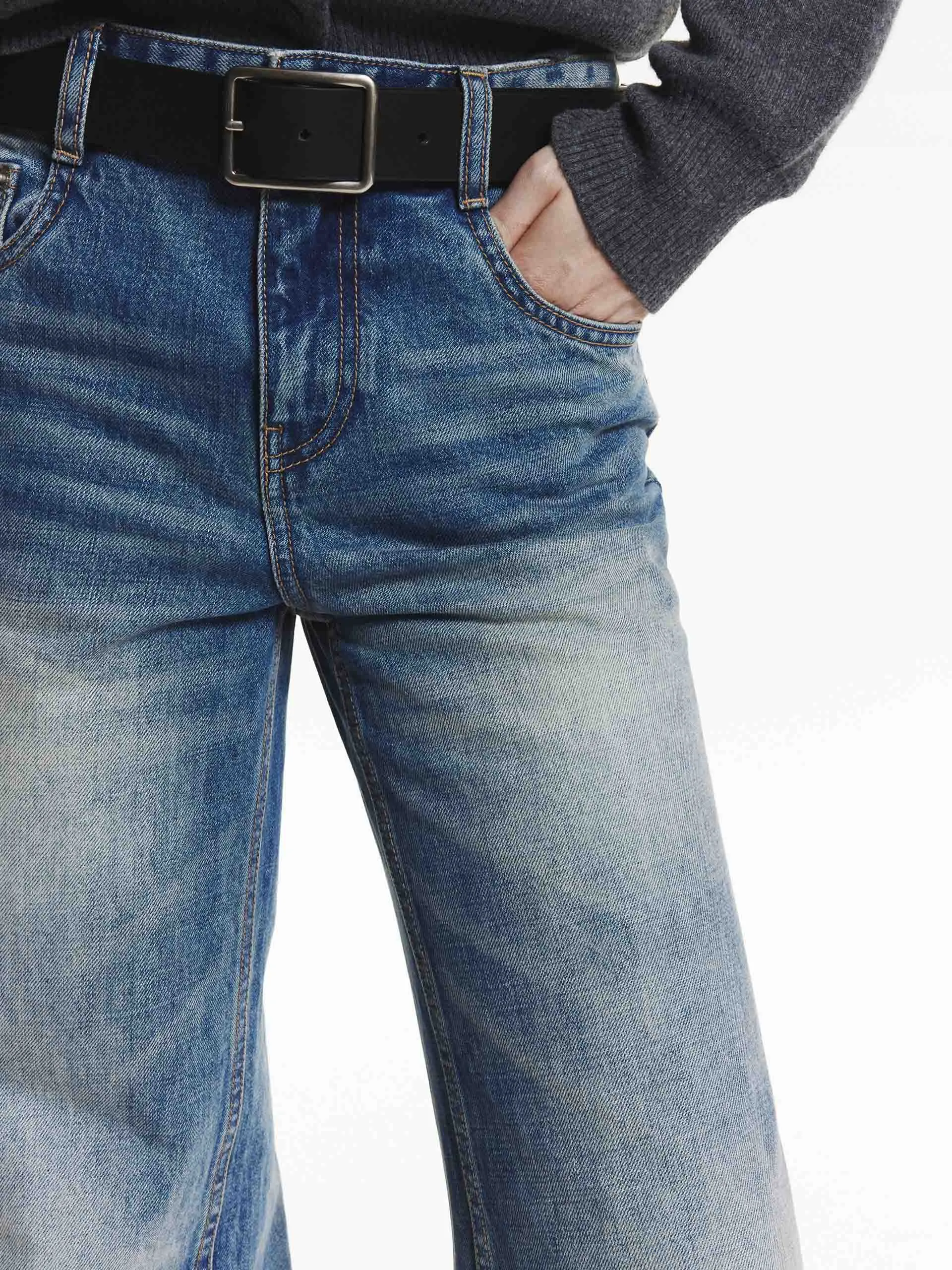 Raw Hem Flare Jeans