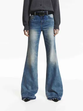 Raw Hem Flare Jeans