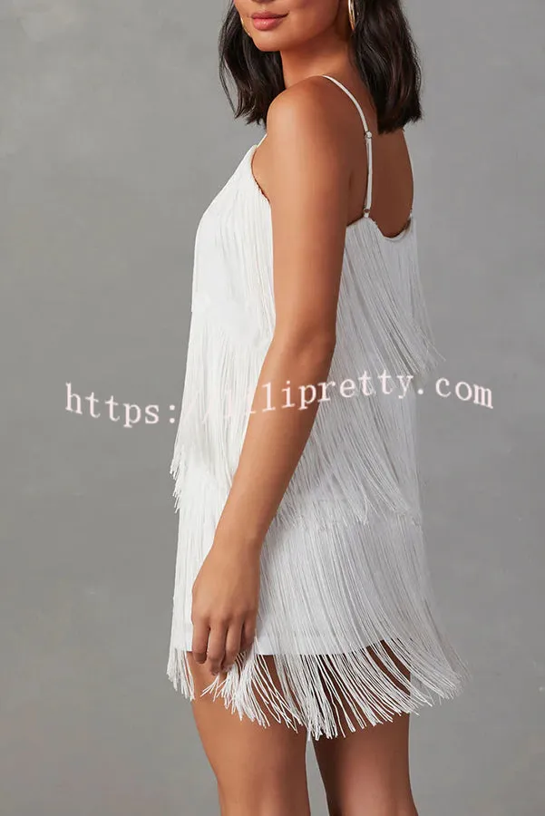 Rodeo Nights Fringed V Neck Mini Dress