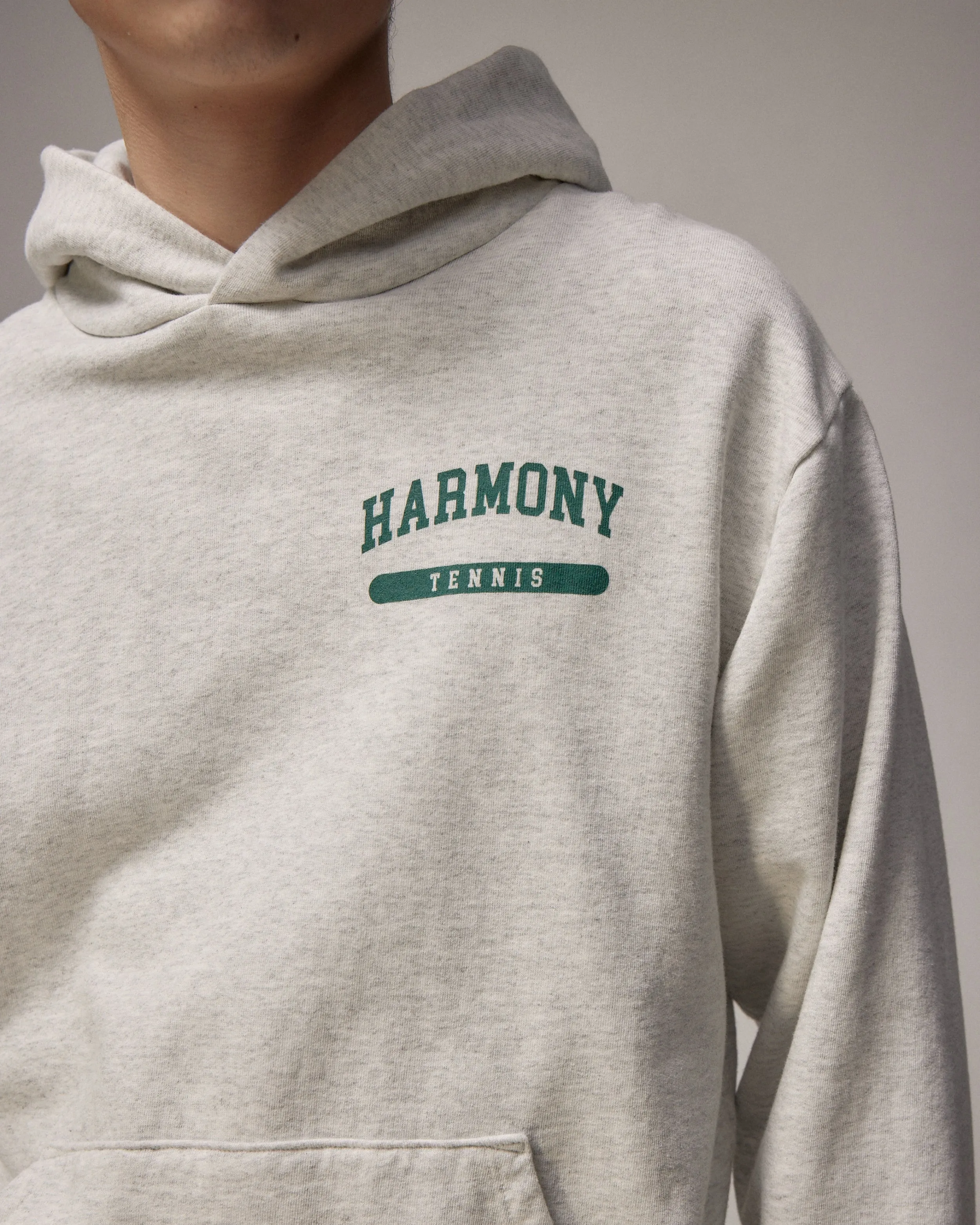 Tennis Hoodie - Heather Grey - Cotton Jersey
