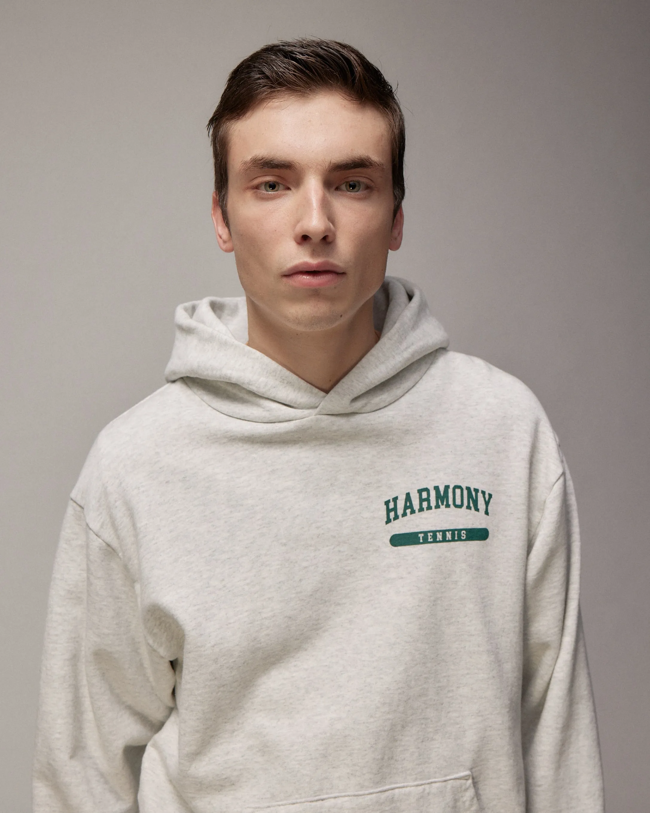 Tennis Hoodie - Heather Grey - Cotton Jersey