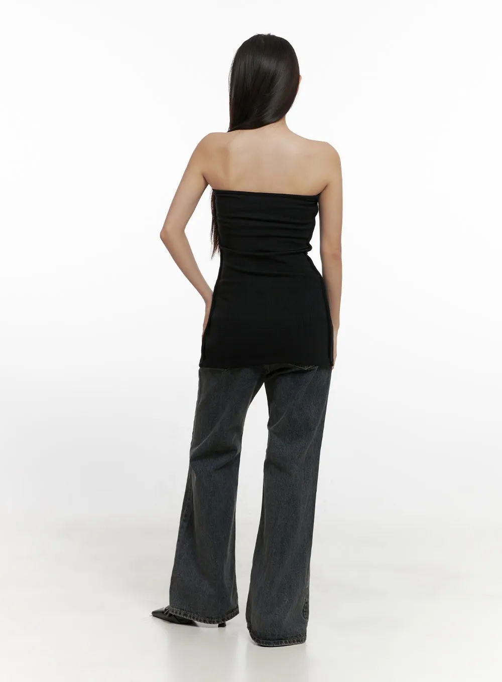 Trina Washed Cotton Flared Jeans CN419