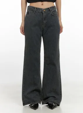 Trina Washed Cotton Flared Jeans CN419