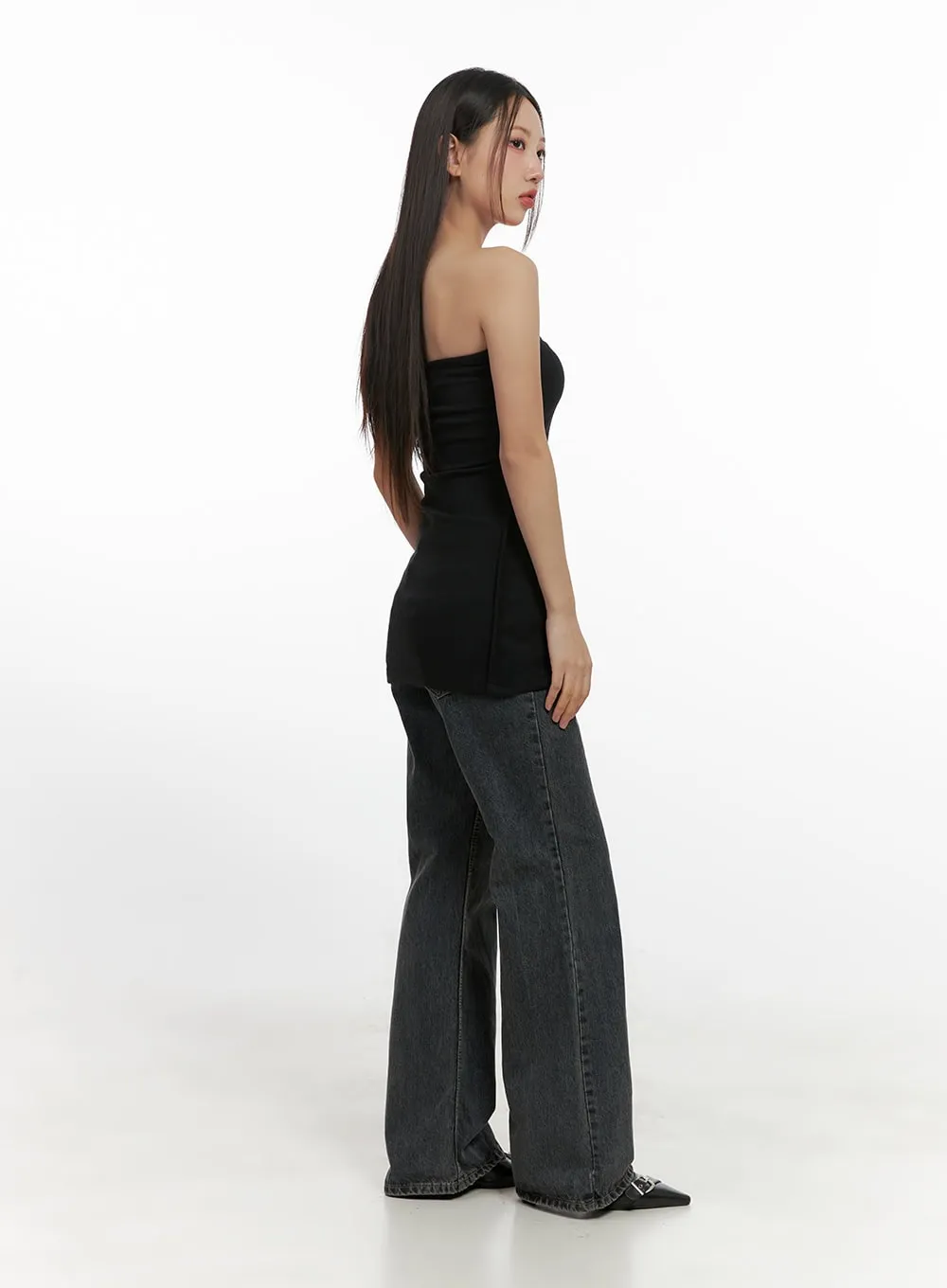 Trina Washed Cotton Flared Jeans CN419