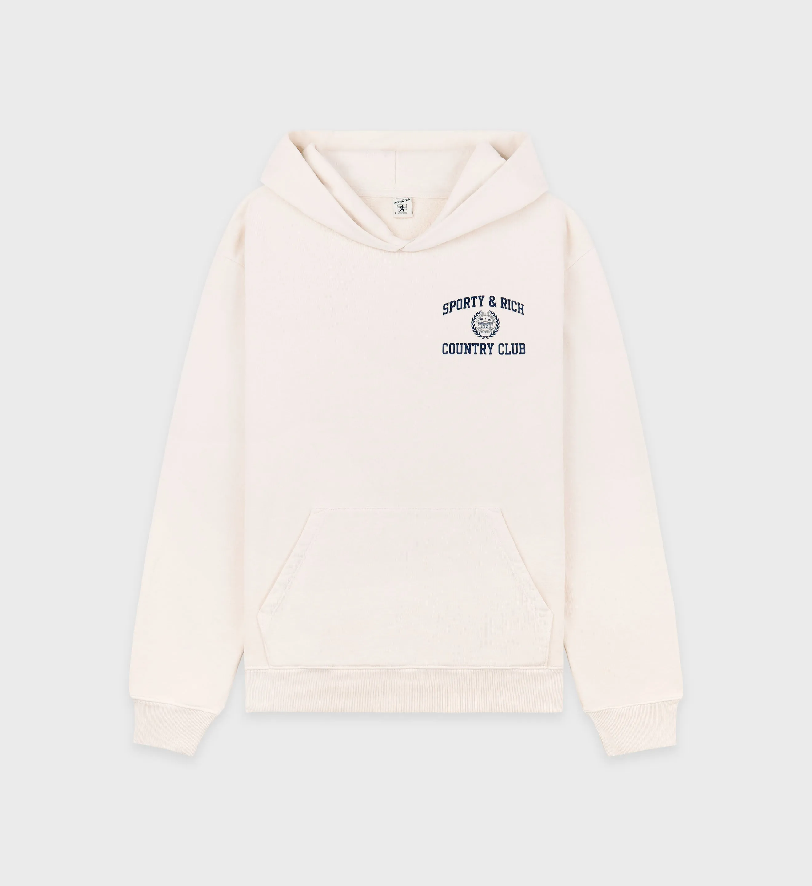 Varsity Crest Hoodie - Cream/Navy