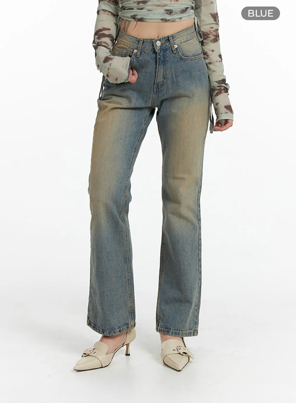 Washed Flared Jeans IF426